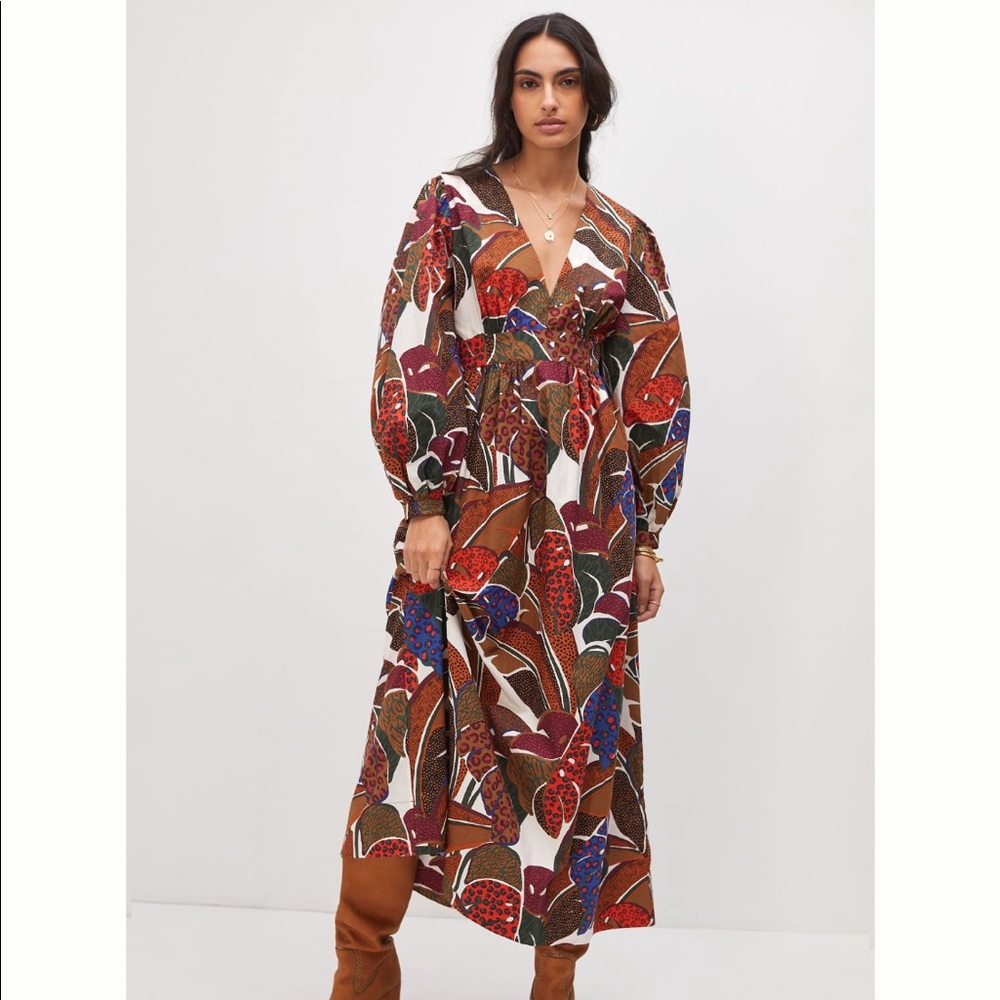 FARM RIO Deep V Neck Maxi Dress